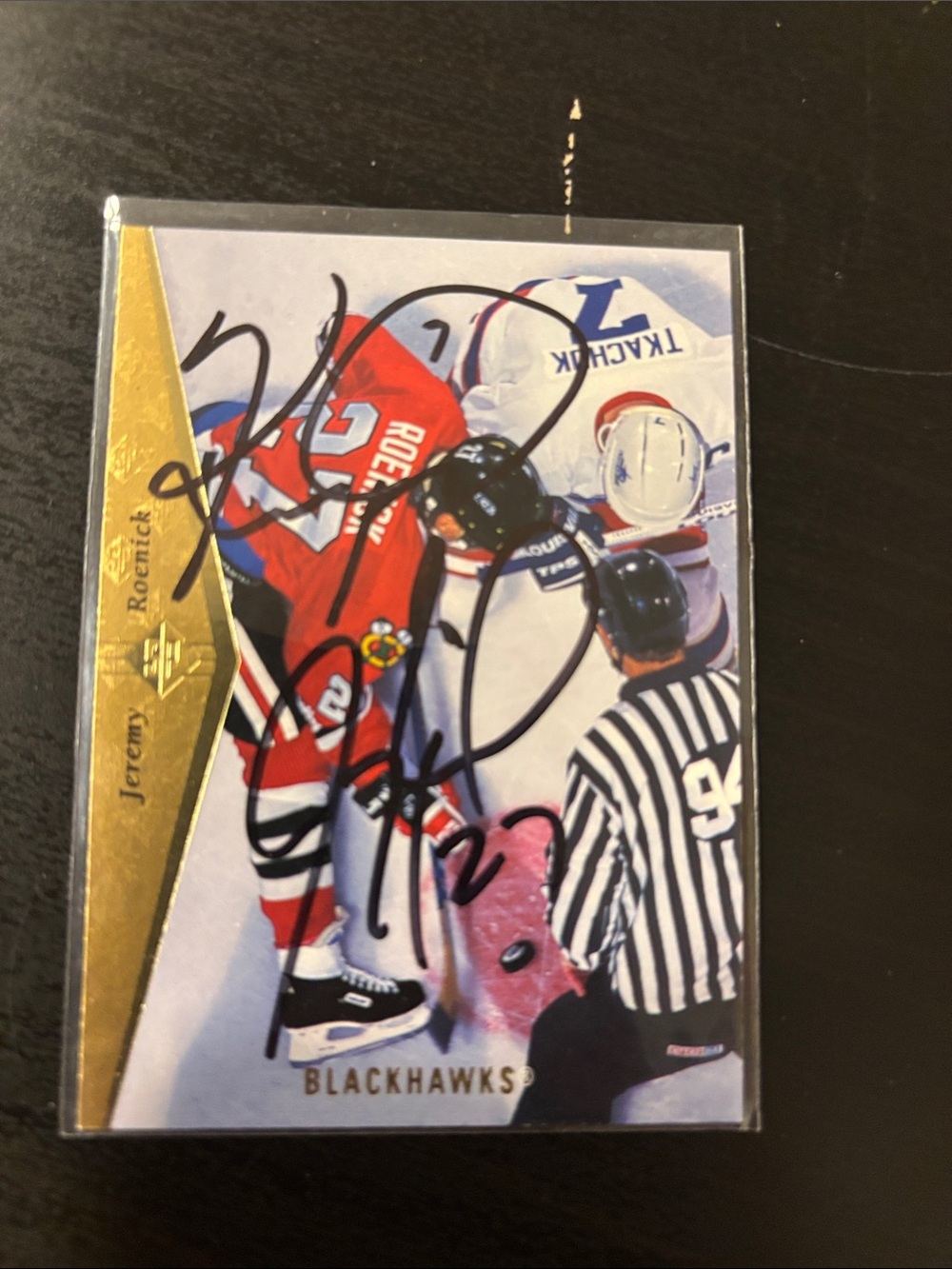 Chicago Blackhawks Red Hockey Trading Card - Autograph Style
